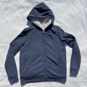 Fat Face Super Soft Fleece Lined Zip Up Hoodie in Navy Blue, XS